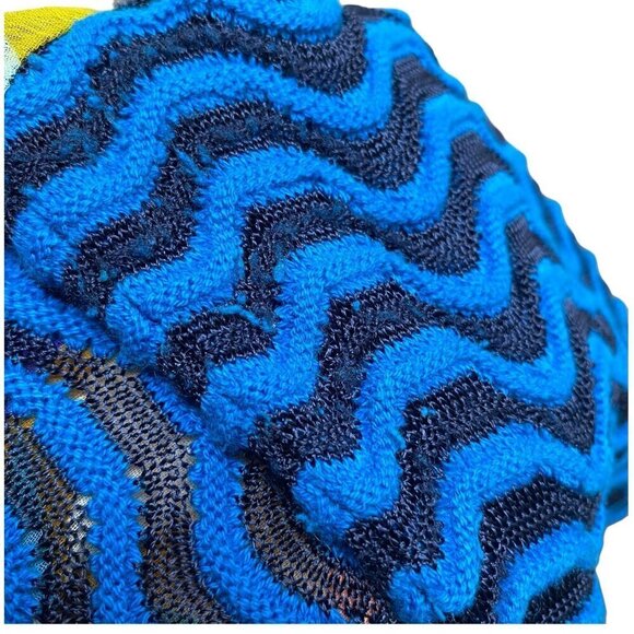 MISSONI for Target Womens Top L/XL Blue Print Blouse with Knit Back - Picture 13 of 13